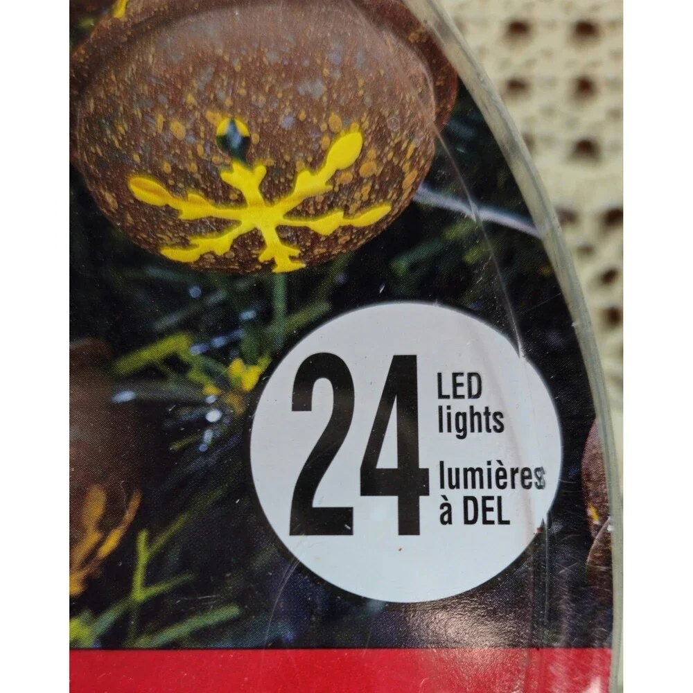 NIB Battery Op LED Lighted Crafting Sleigh Bell Garland 9 ft (working order)
